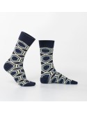 Navy blue men\'s socks with patterns SM14 - Online store - Boutique